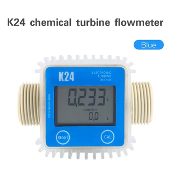 1 Vnt K24 LCD Turbina Kuro Srauto Matuoklis mazuto Karbamido Cheminis Skystis Vandens antikorozinės