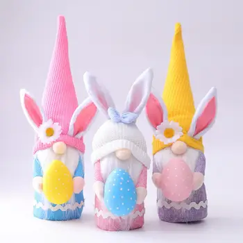 Vaikų Easter Bunny Lėlės Su Ilgai Skrybėlę Namų Stalo Apdailos