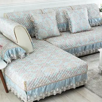 1pc Vandeniui dygsniuotas sofos apima nėrinių spausdinti prabanga sofa cover tinka svetainė, sofa-apdaila