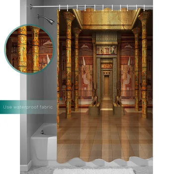Egiptas Senovės Aukso Rūmuose Dušo Užuolaidos Vonios Kambarys Dekoro Audinio Dušo Užuolaidos Troba Dekoras