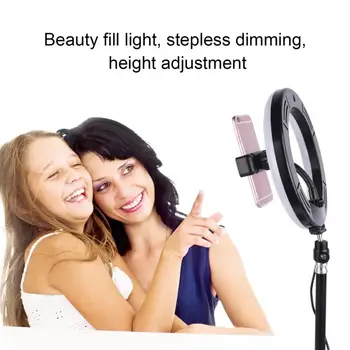 8 colių LED Vaizdo Užpildyti Žiedas Šviesos Stalo Trikojis Stovas Telefono Turėtojas Selfie Ringlight 
