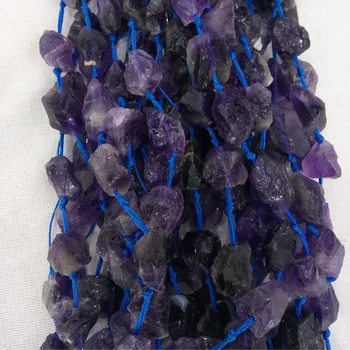 15vnt Natūralaus Akmens Amethysts Nereguliarus Karoliukai 11x13 12x15 13x14mm 38cm Violetinė Kvarco Kristalų 