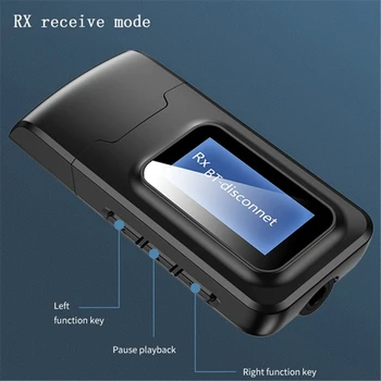 USB Bluetooth 5.0 Garso Siųstuvas, Imtuvas, LCD Ekranas 3.5 MM AUX-RCA Stereo Belaidžio ryšio Adapteris Raktu PC TV Automobilį Ausines