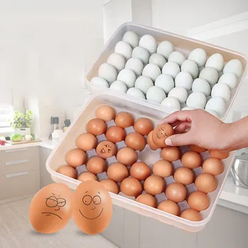 Karšto Aišku, 34 Tinklelis Vieno Sluoksnio Kiaušinių Dėžutės Krepšelį Organizatorius Plastikinių Kiaušinių Maisto Konteinerių Laikymo Dėžutė Namų Virtuvėje Atveju Kiaušinių Dėžutę