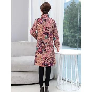 2020 m. Moteris Medvilnės Kailis Žiemos Striukė Ilgai Skyriuje Spausdinimo Striukė Moterų Žiemą Laikyti šiltai, Paltai Motina Elegantiškas Viršutiniai drabužiai A175